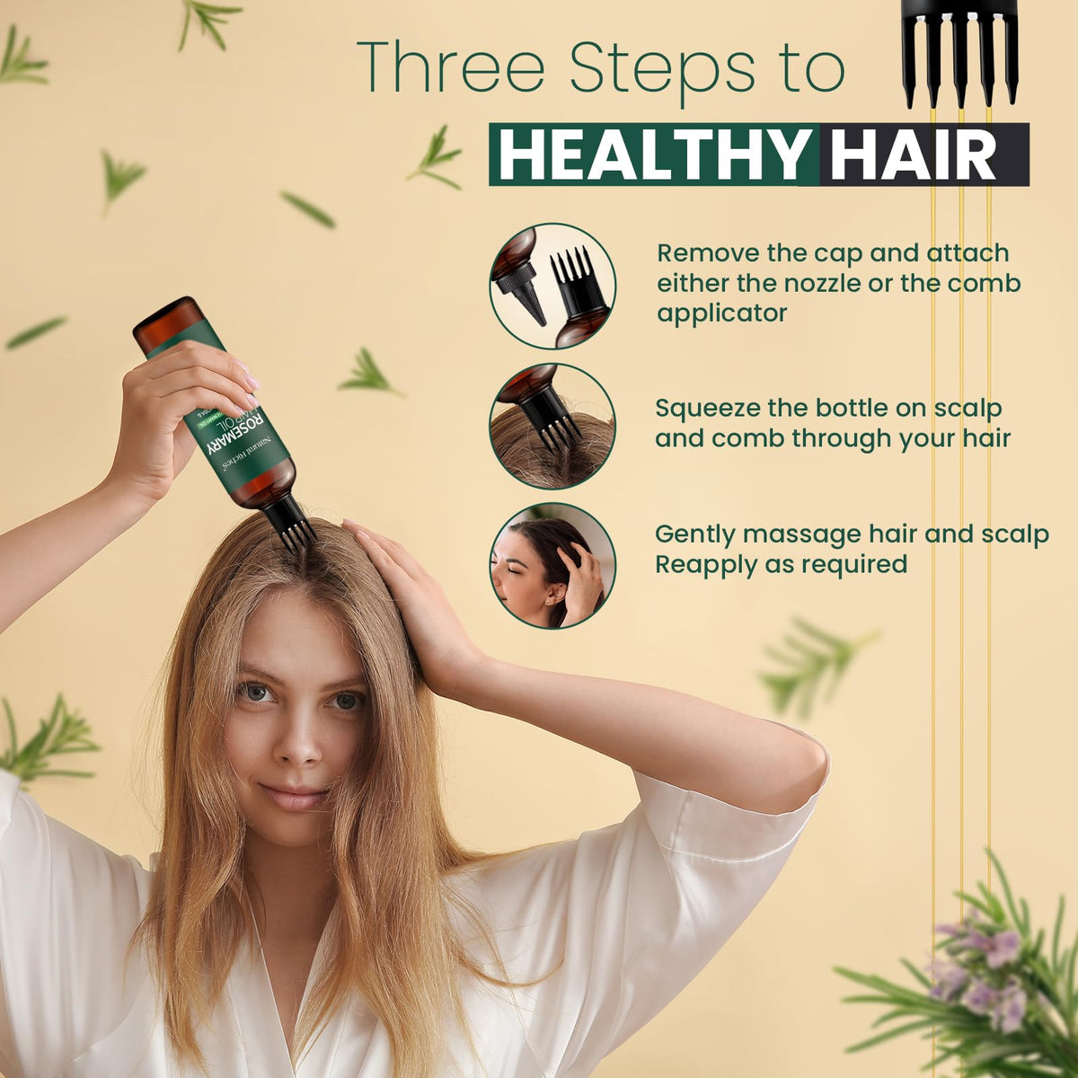 Natural Riches rosemary and biotin jars highlighting natural ingredients benefit