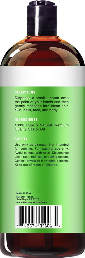 Natural Riches bottle in bathroom setting showing daily routine and storage convenience