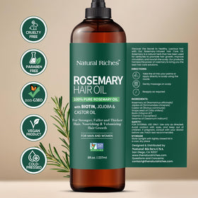 Natural Riches bottle on bathroom shelf showing routine-ready styling benefit