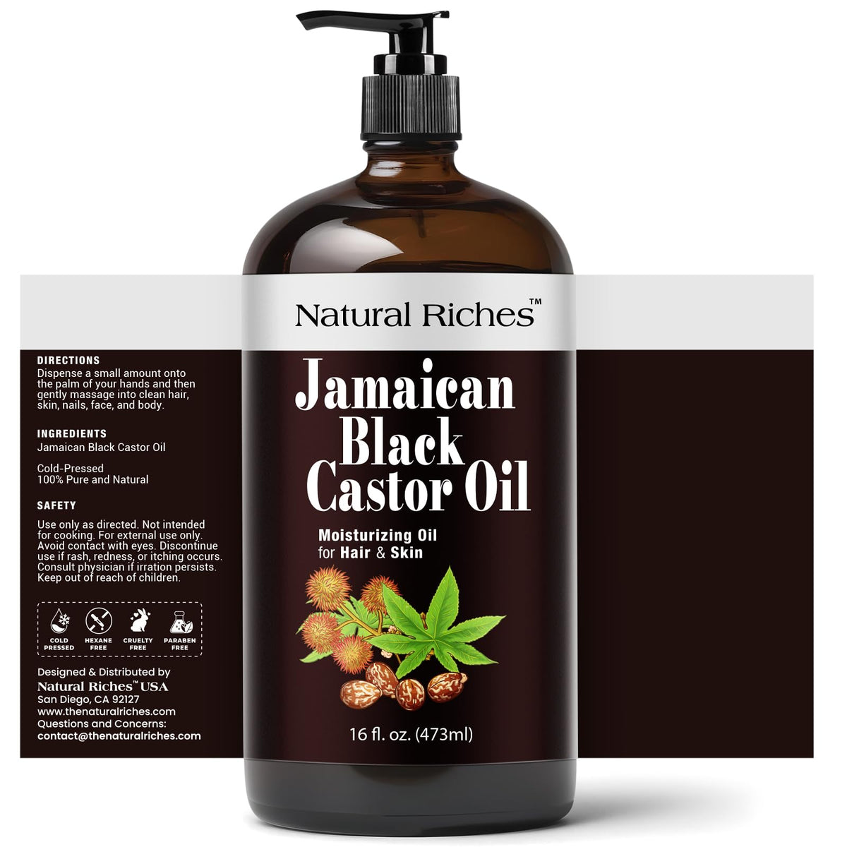 Natural Riches oil poured to reveal rich texture and moisturizing benefit