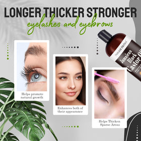 Natural Riches pouring texture of dark castor oil highlighting rich nutrients