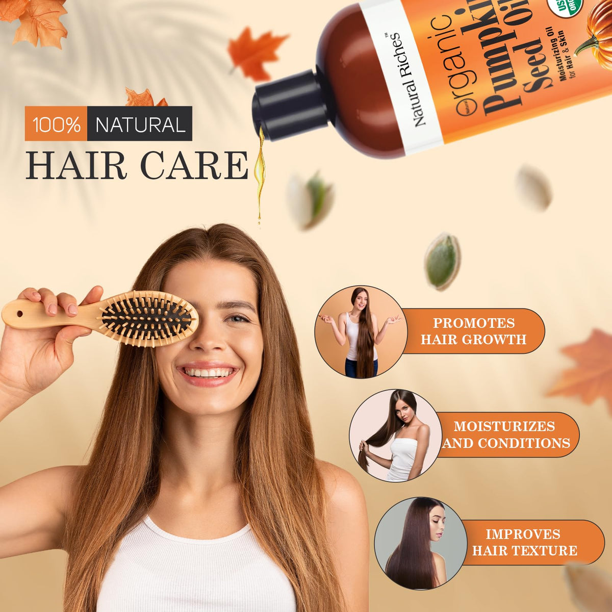 Natural Riches scalp massage demonstrating hair nourishment and comfort benefit