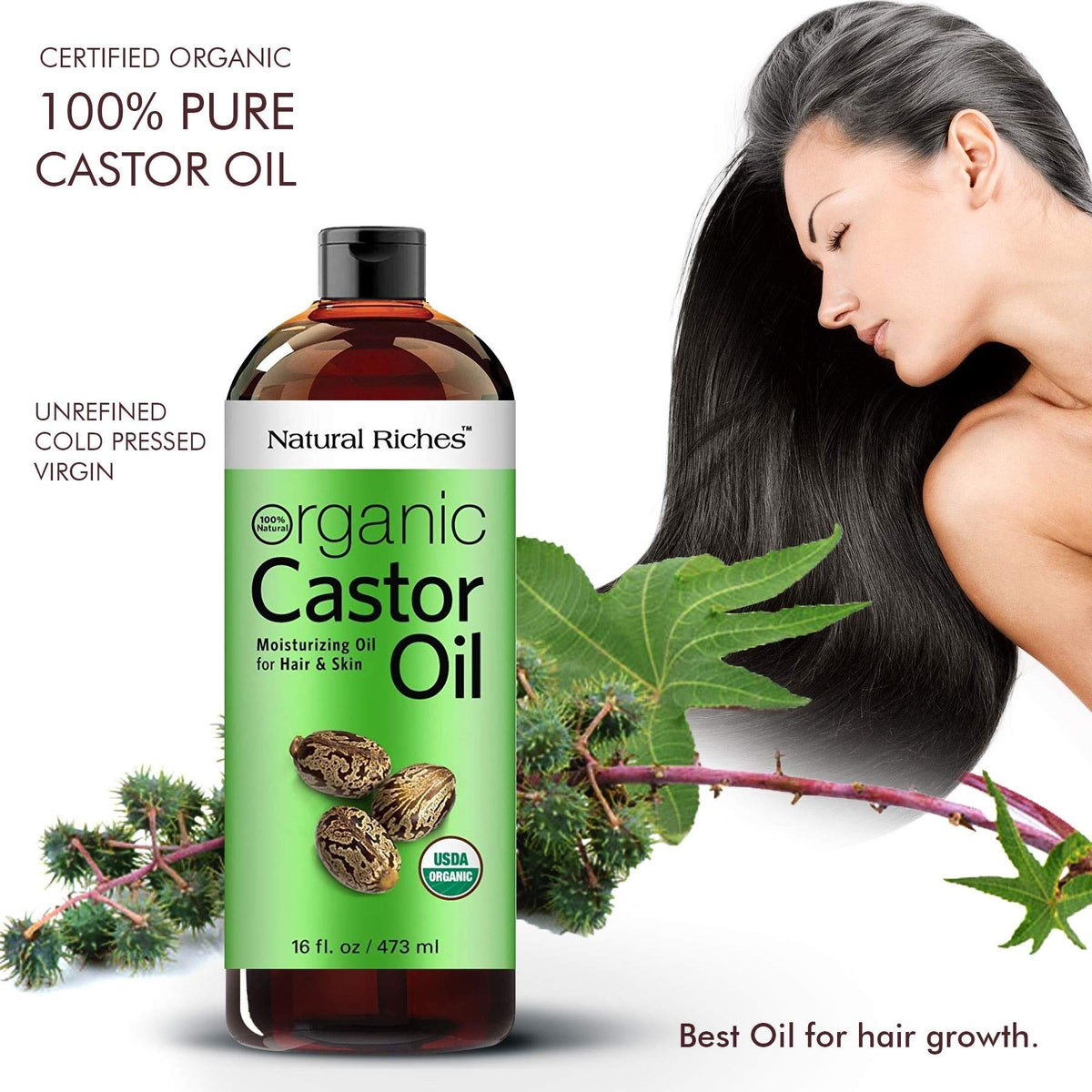 Natural Riches single drop on skin showing moisturizing castor oil absorption benefit