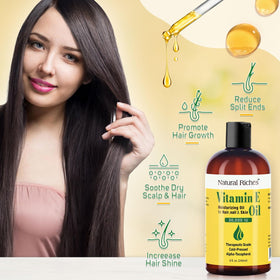 Natural Riches applied to scalp in massage to demonstrate nourishment and scalp care