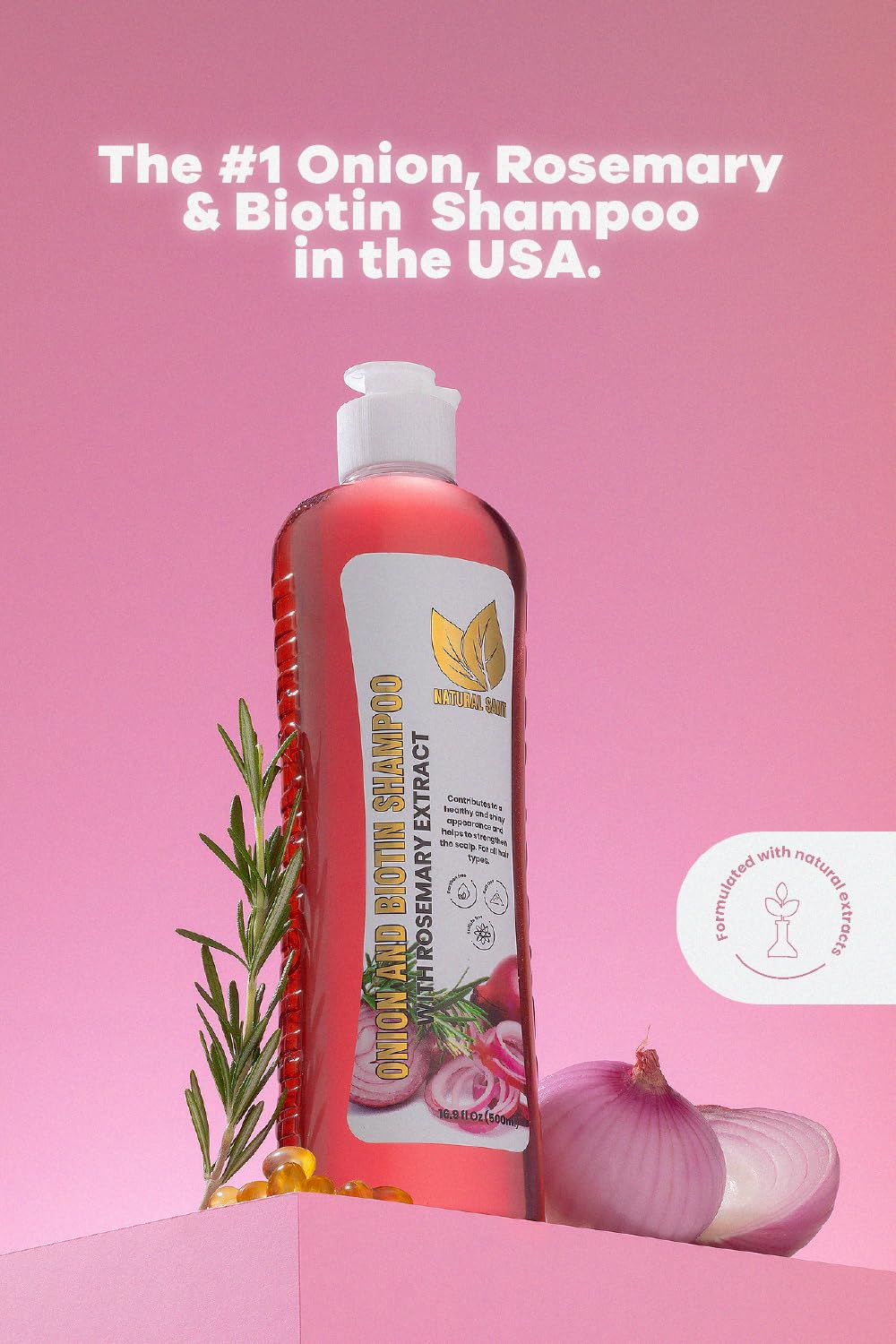 Natural Sant pump dispensing shampoo for controlled, mess-free use