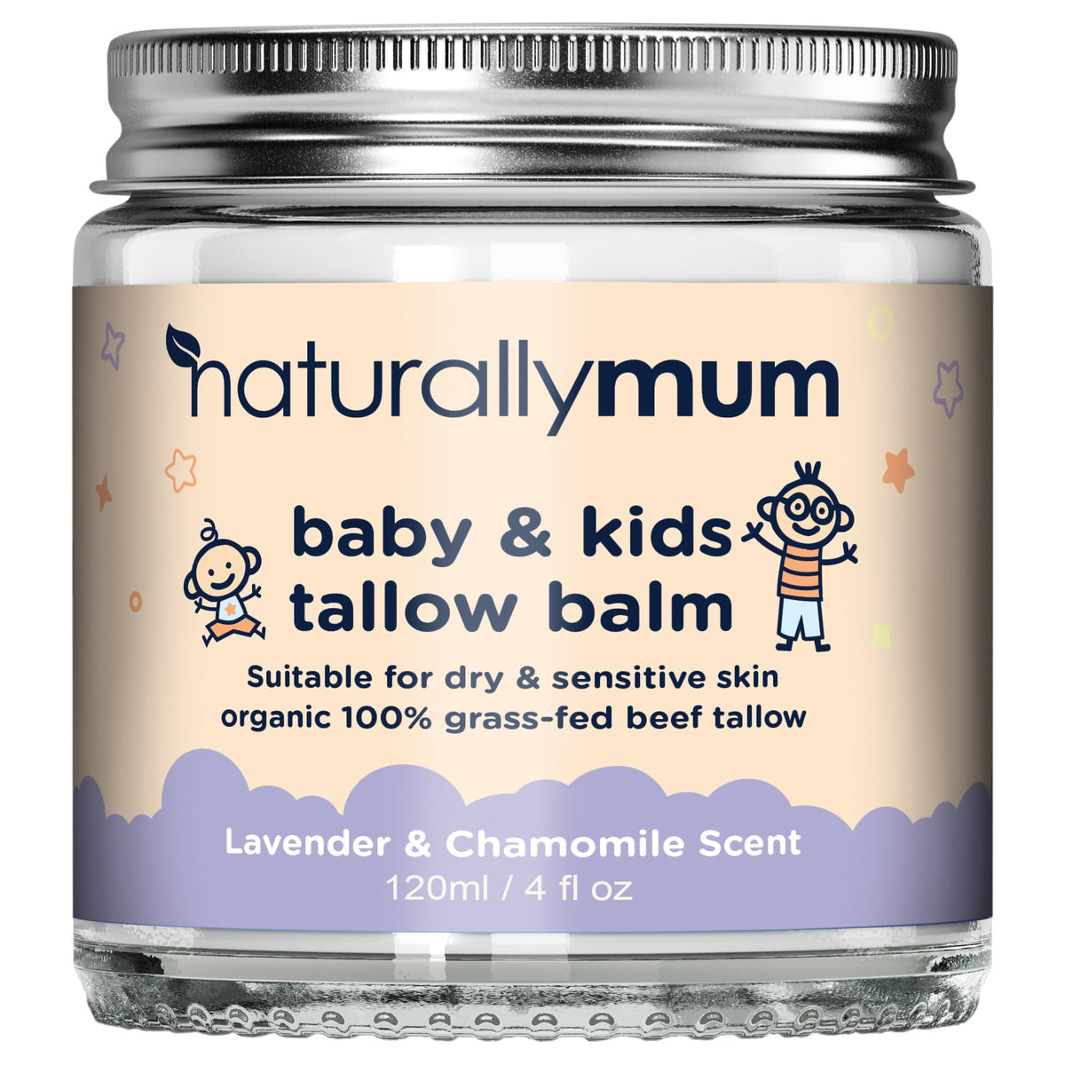 NaturallyMum jar front view showing label and all-purpose balm benefits