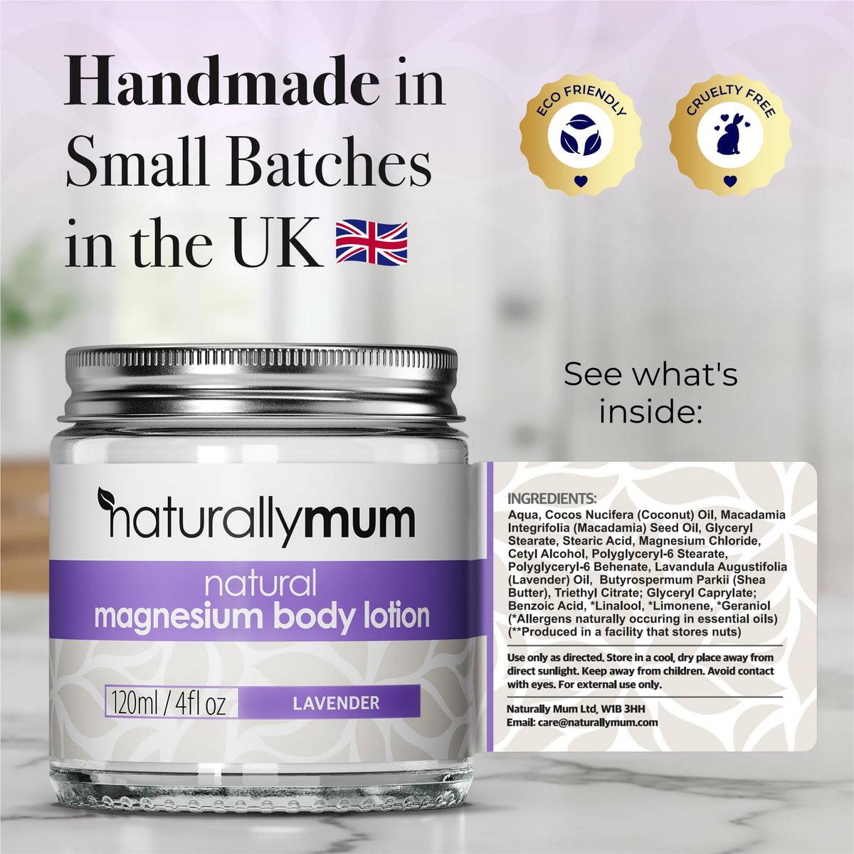 NaturallyMum lotion on bedside table suggesting nighttime routine benefit