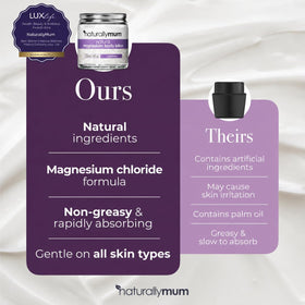 NaturallyMum jar held in hand for scale showing convenient travel-size benefit