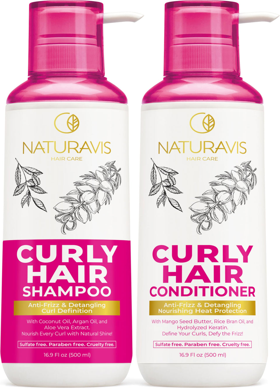 NATURAVIS front packaging showing the sulfate-free curl duo for hydrated curls