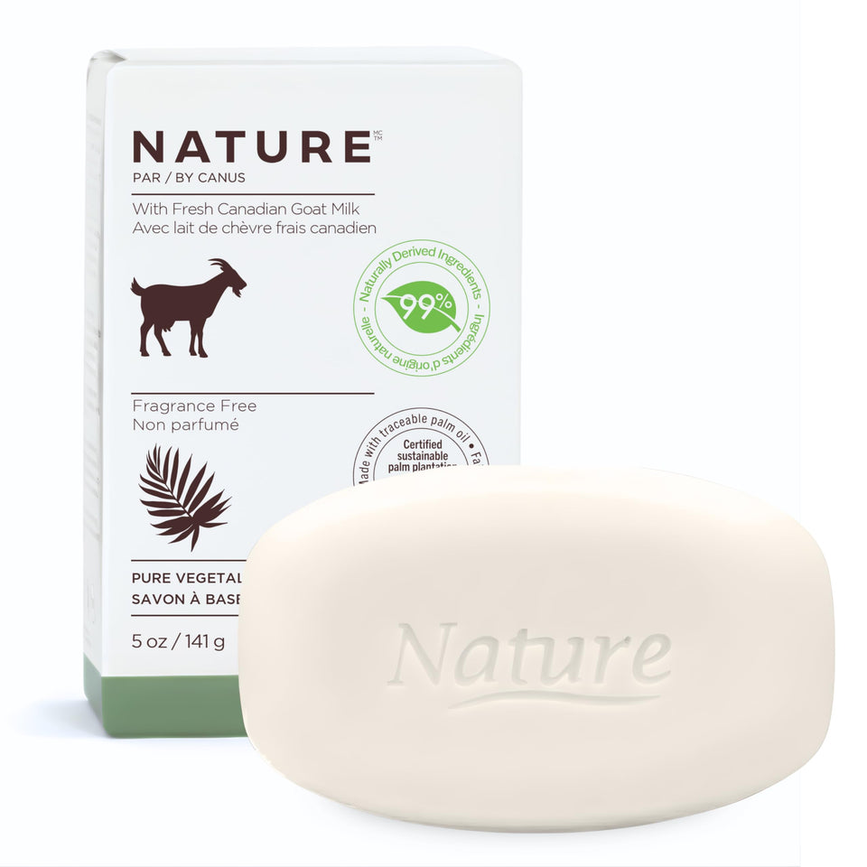 Nature by Canus front packaging showing unscented soap and benefits