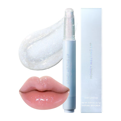 Nature Republic front packaging showing honey-melting lip glitter product benefits