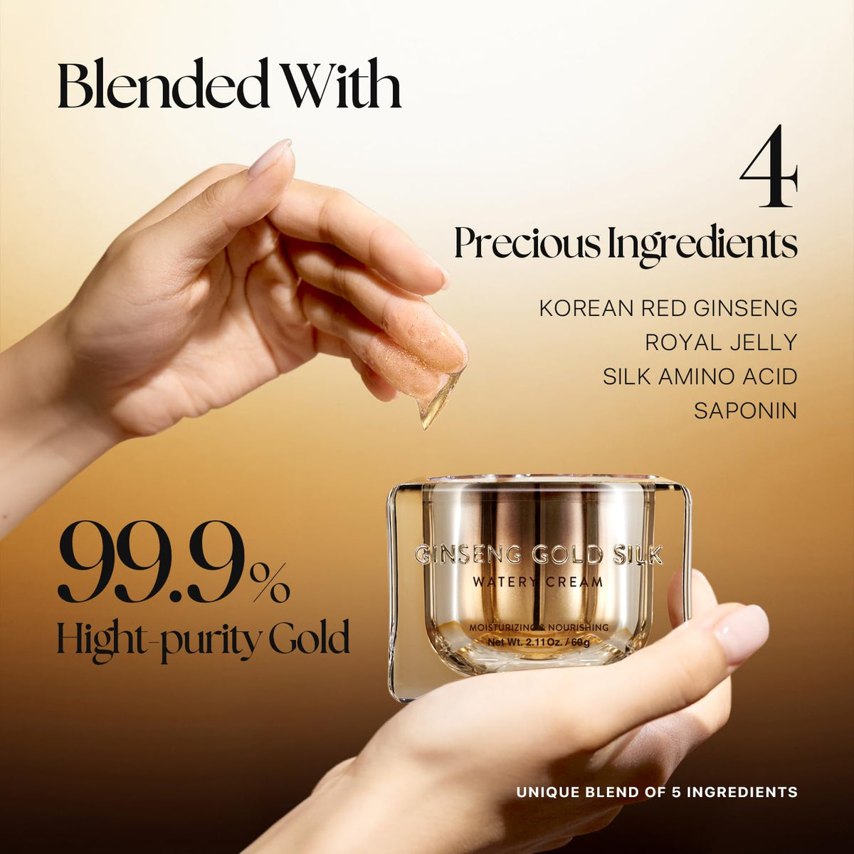 Nature Republic close-up of micro gold particles creating a soft luminous finish
