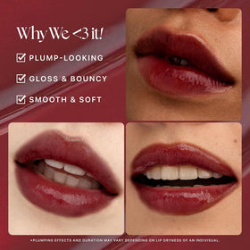 Nature Republic application on lips displaying sheer berry tint and plumping shine