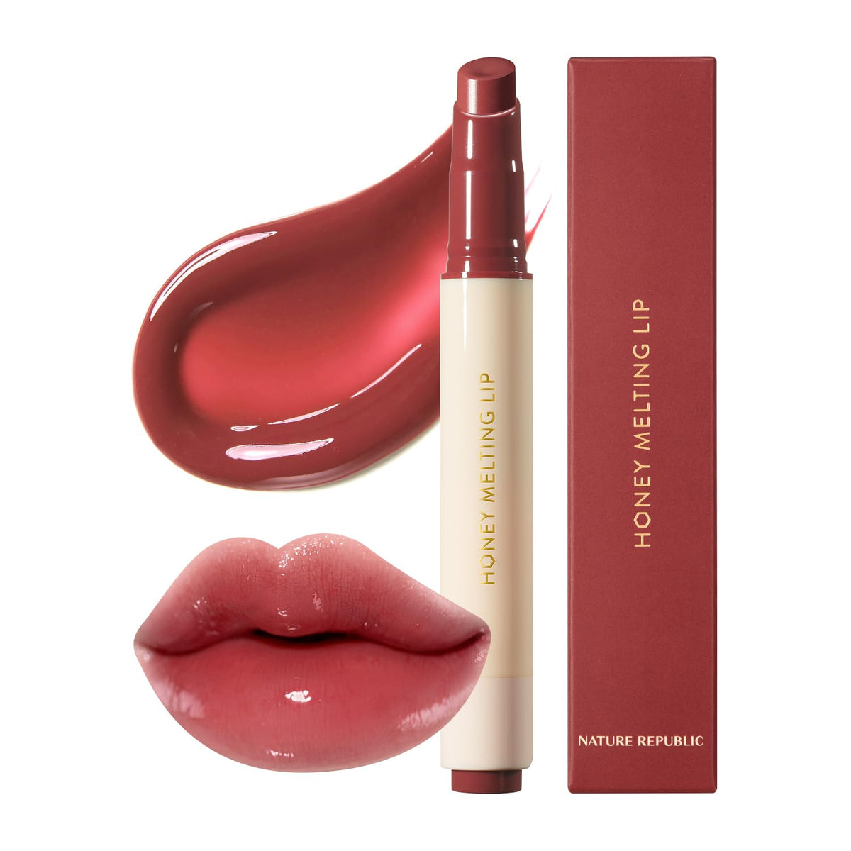 Nature Republic front view of 05 Plum showing glossy plum shade