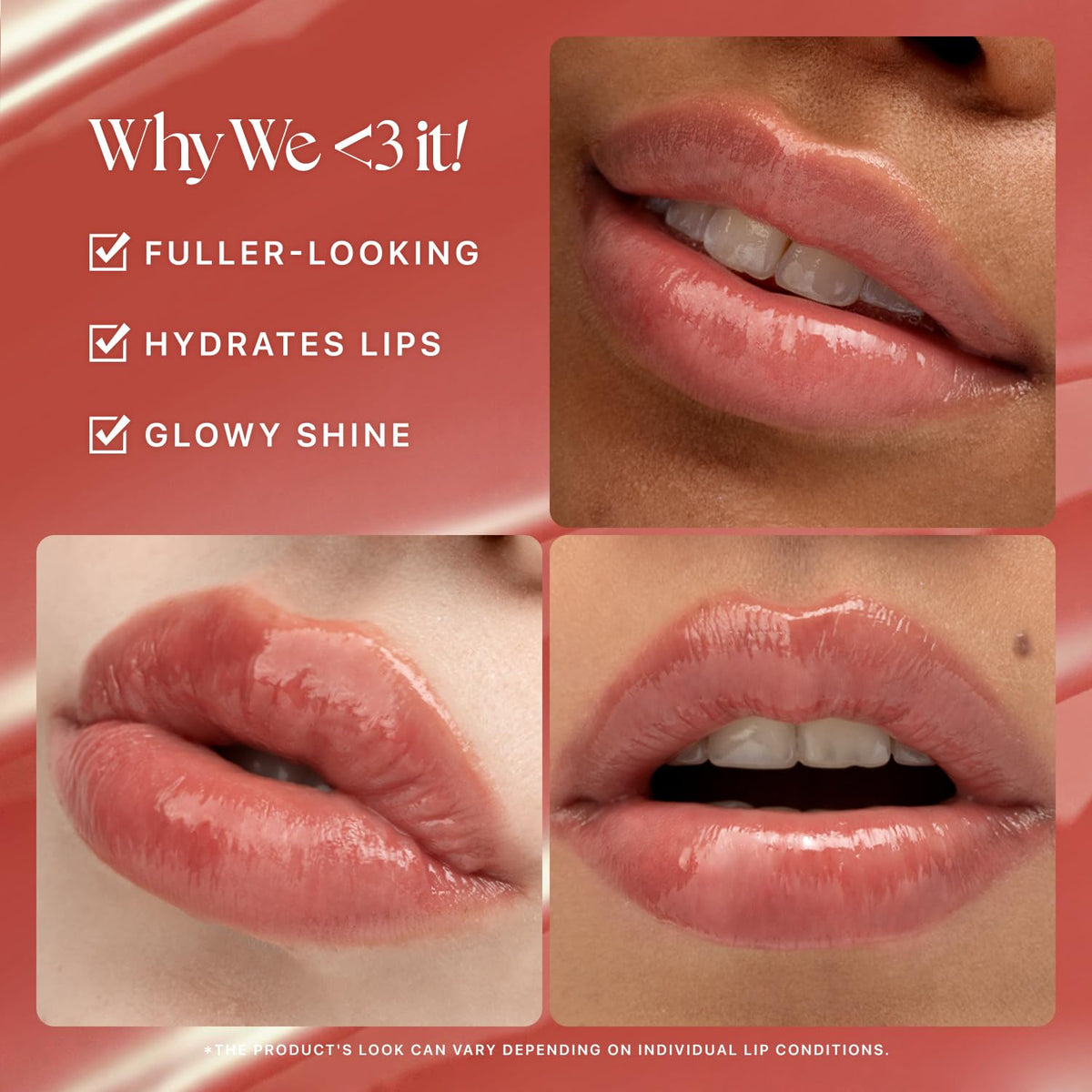 Nature Republic close-up of Rose Coral bullet showing glossy reflect and smooth application