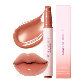 Nature Republic honey melting lip front view showing rose beige shade and glossy finish