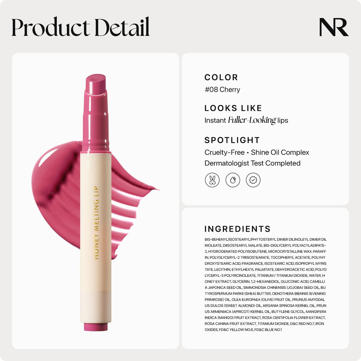 Nature Republic application on lips in lifestyle scene showing natural glossy look
