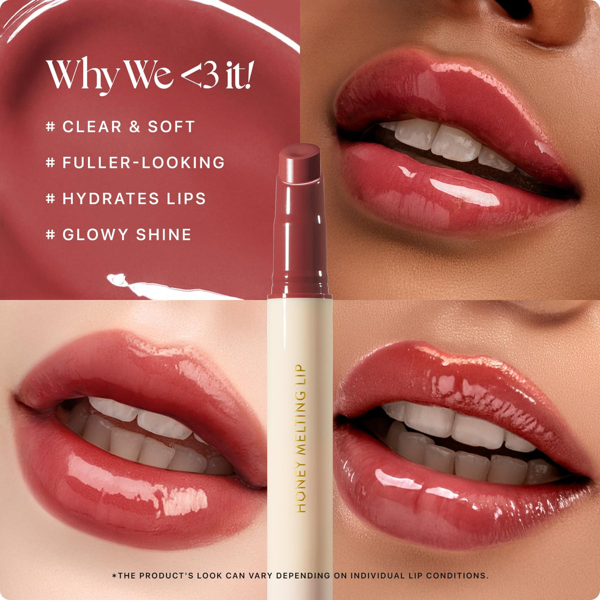 Nature Republic 05 Plum swiped on lips giving glossy natural color