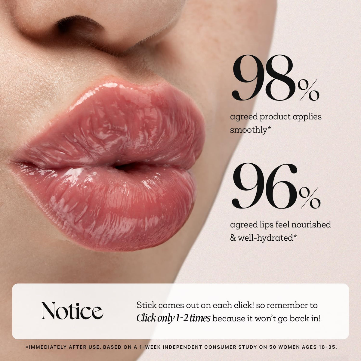 Nature Republic close-up texture swipe showing smooth glossy balm