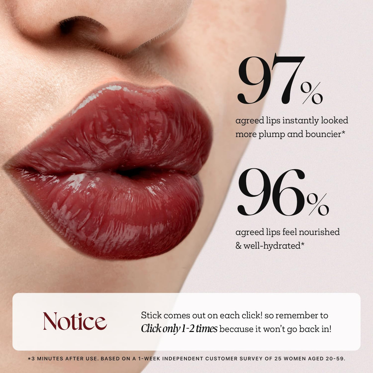 Nature Republic twist-stick extended detail showing easy one-click mechanism for hygiene