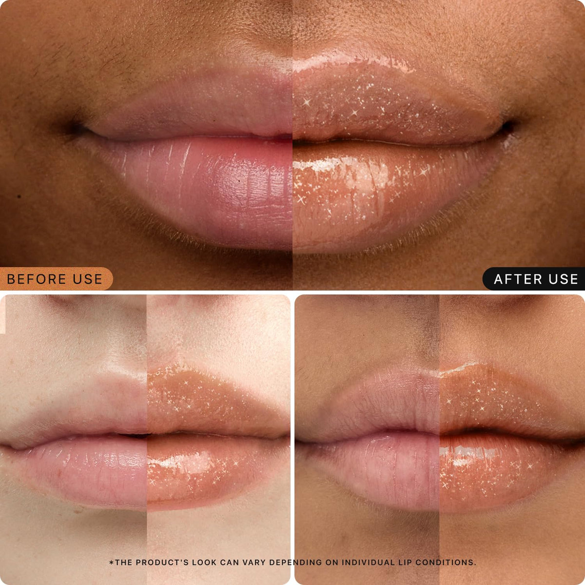 Nature Republic lips wearing Maple 14 showing glassy shine benefit: luminous finish