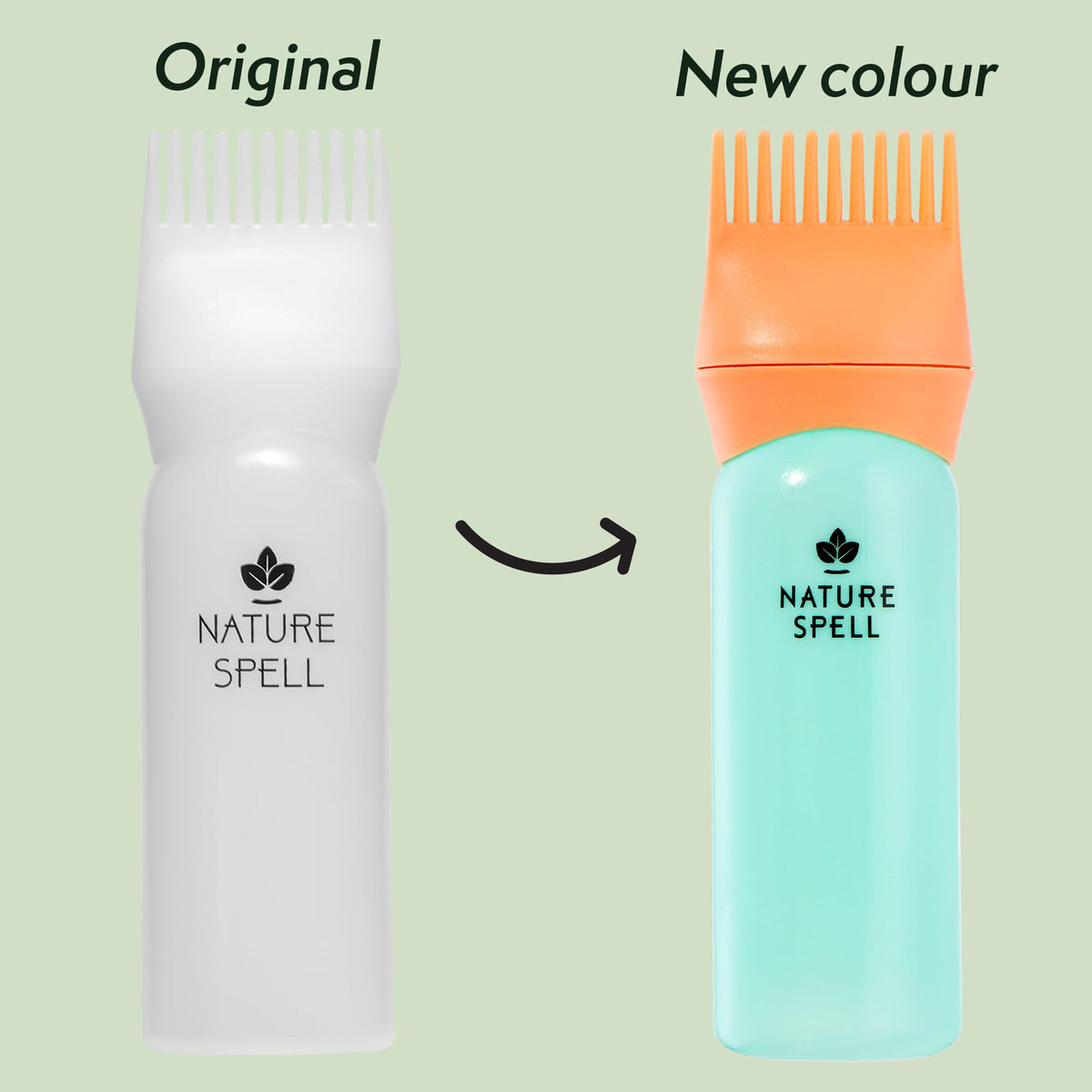 Nature Spell batana oil pump detail for controlled, mess-free moisture application