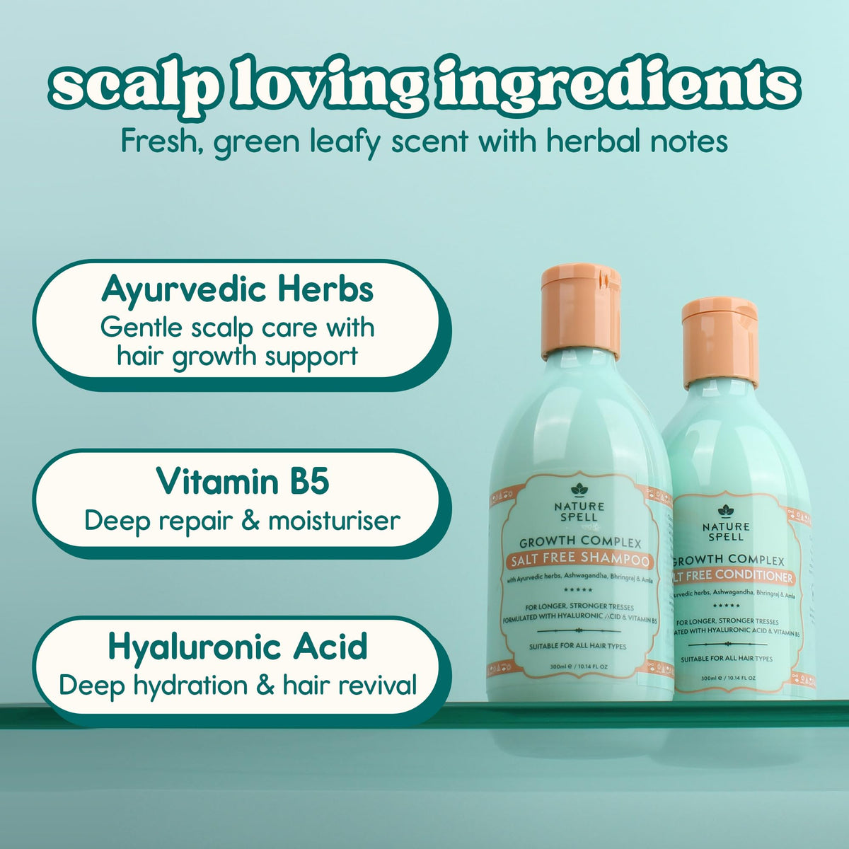 Nature Spell shampoo lathering on scalp for gentle cleansing