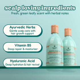 Nature Spell shampoo lathering on scalp for gentle cleansing