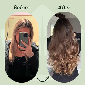 Nature Spell before and after hair image showing improved softness and manageability