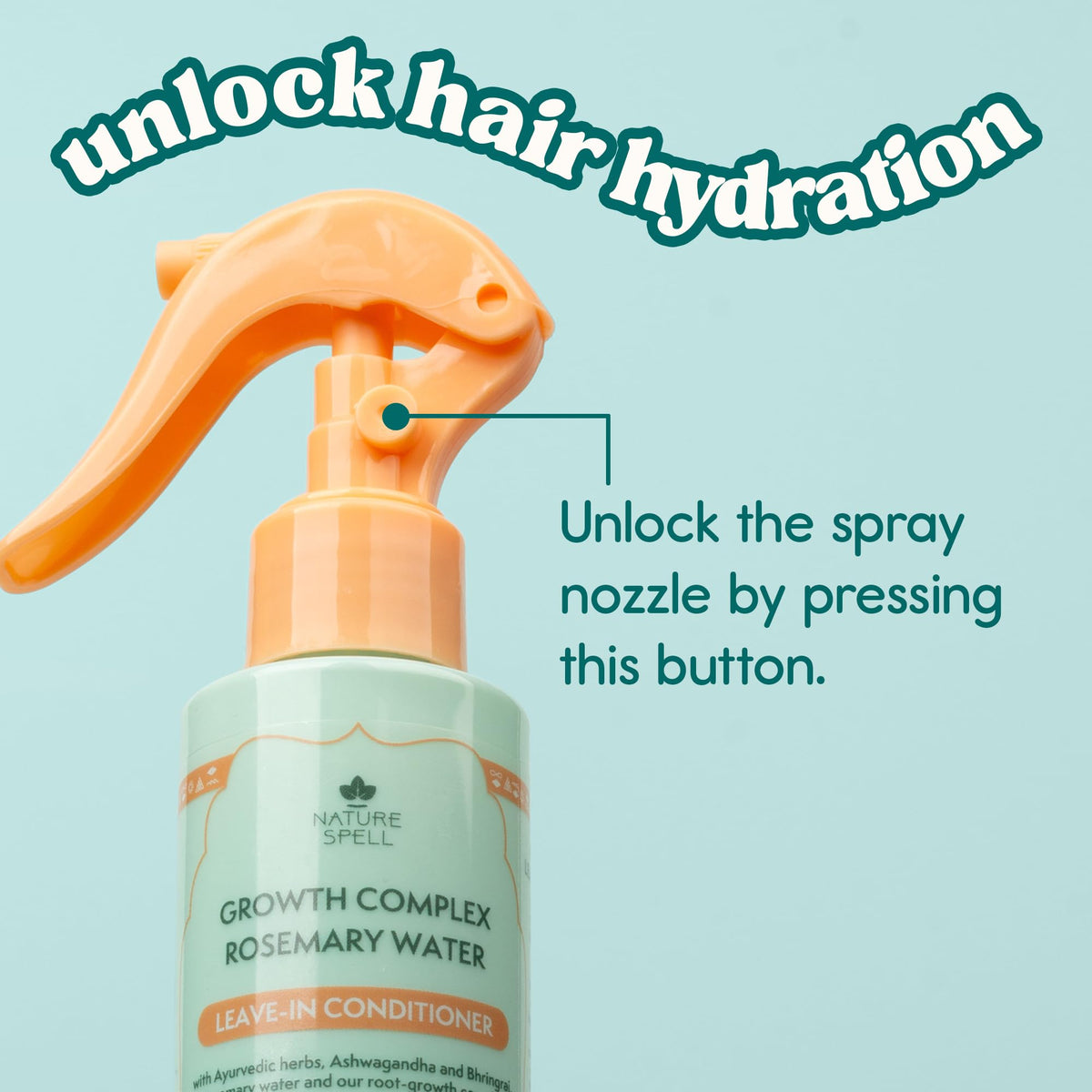 Nature Spell bottle on bathroom shelf styled for everyday routine benefit