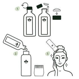Nature Spell bottle held in hand to show size and practical, travel-friendly scale