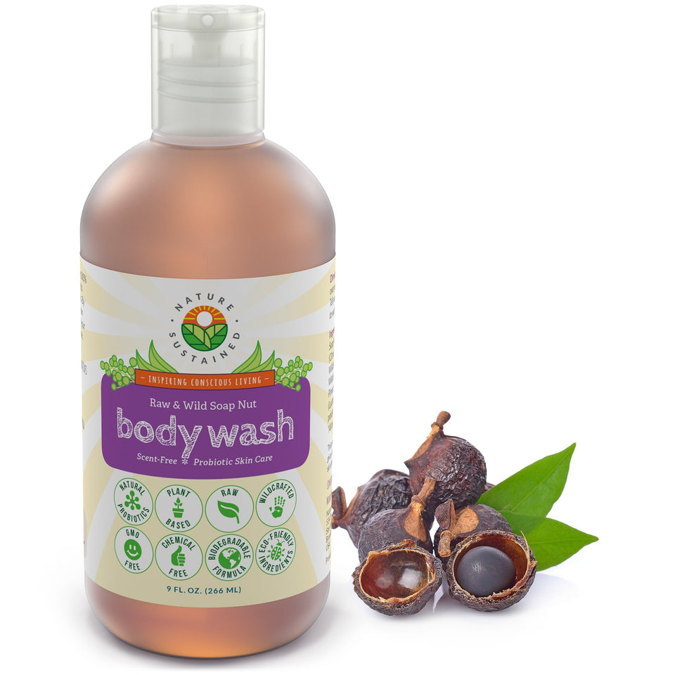 Nature Sustained front bottle showing label and 9oz size for gentle cleansing