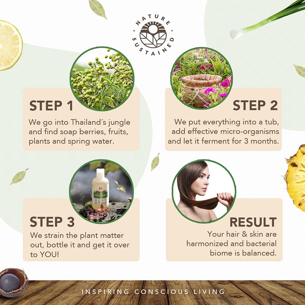 Nature Sustained label detail listing wild-harvested ingredients and certifications