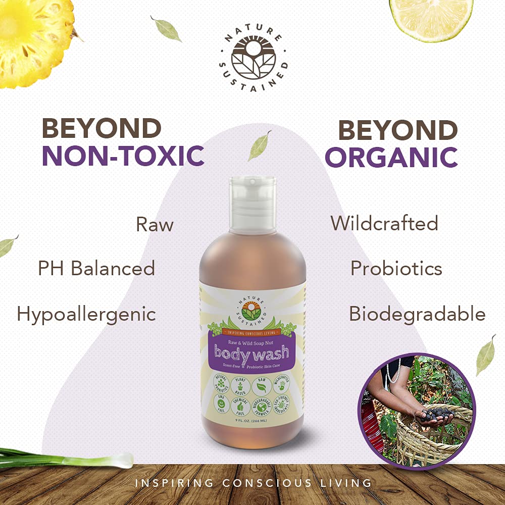 Nature Sustained 9oz bottle held in hand showing true size for travel