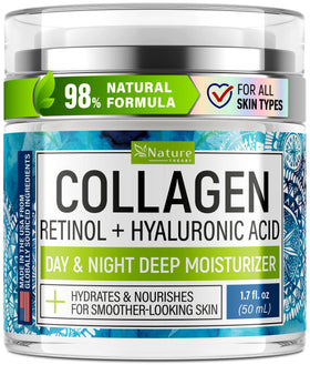 NATURE THEORY front packaging showing collagen and retinol benefits