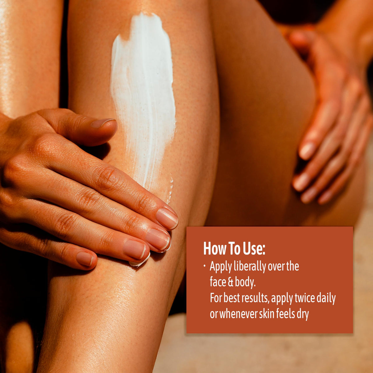 NATURE WELL applied to hand demonstrating quick absorption and soft feel