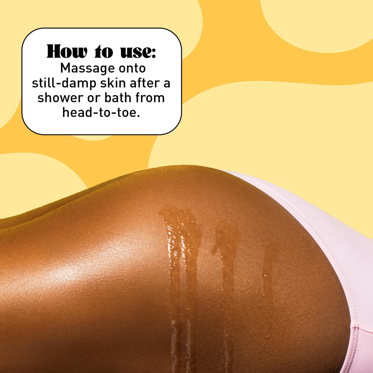 NatureWell application on leg illustrating firming massage and quick-dry comfort