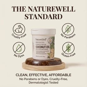 NATURE WELL suggested use on elbow to reduce rough patches and smooth skin