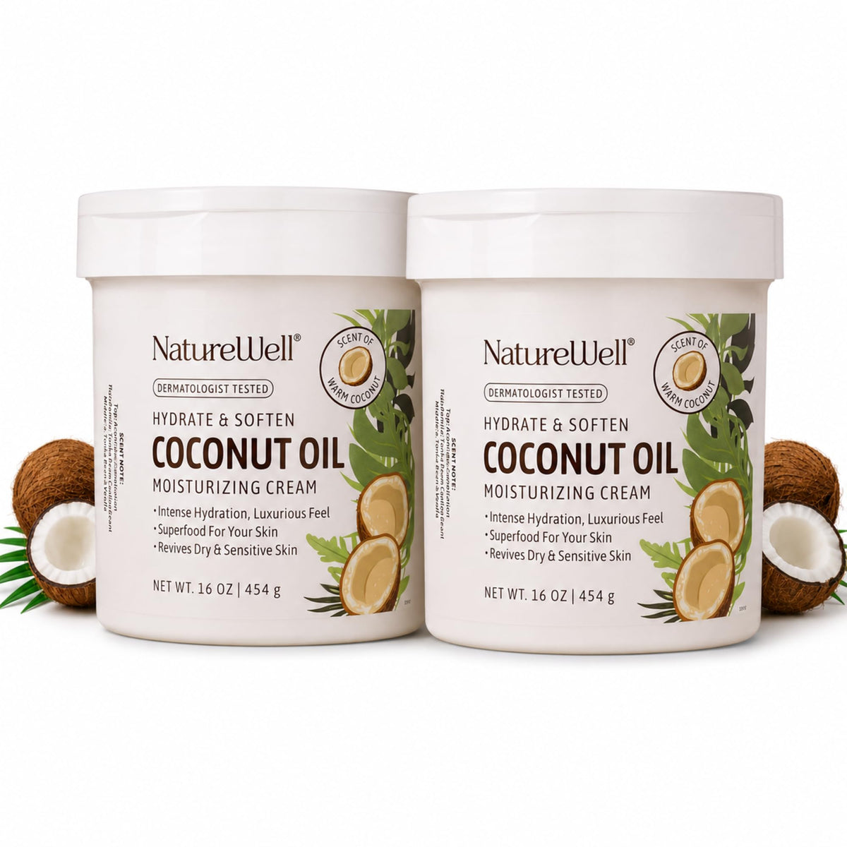 NATURE WELL front packaging showing the 16oz coconut cream and product benefits