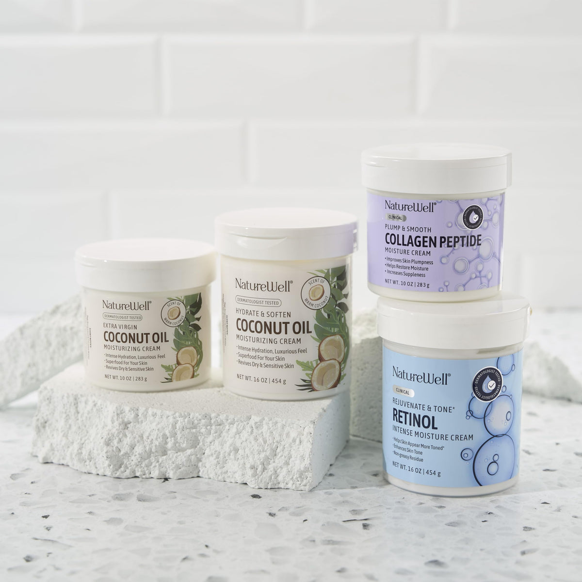 NATURE WELL before and after skin showing smoother, softer result