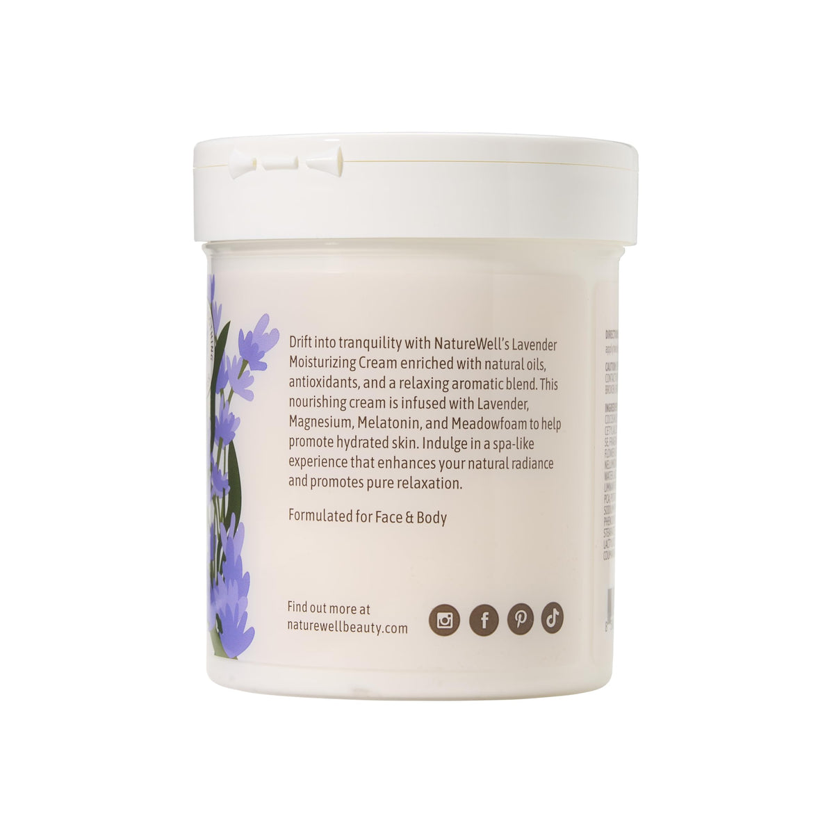 NATURE WELL cream beside bed for relaxing nighttime application