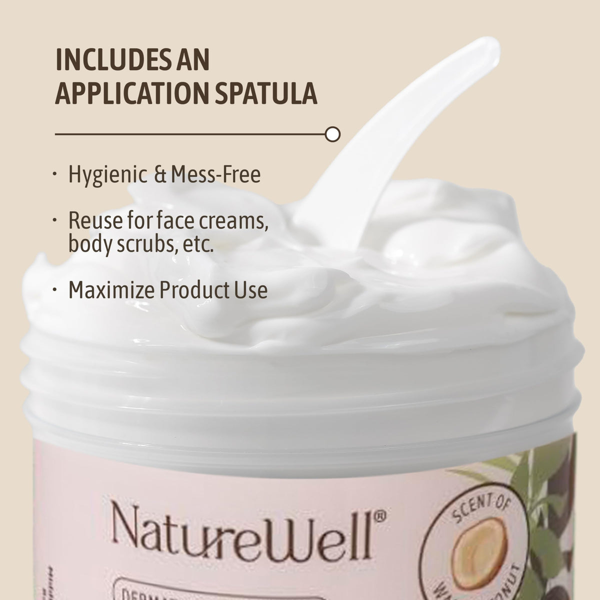 NATURE WELL jar held next to hand to show 10 ounce size and value