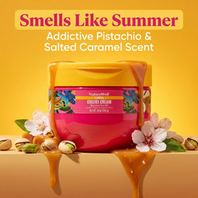 NATURE WELL cream texture close-up showing rich butters and fast absorption benefit