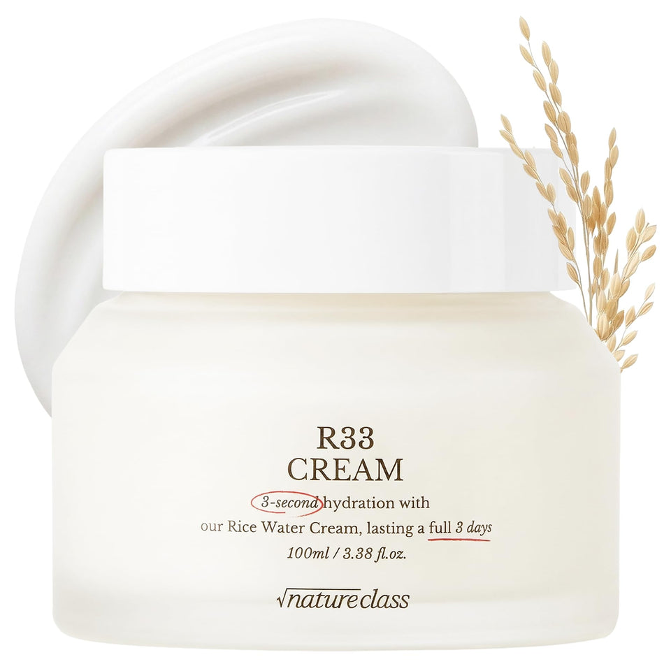 NATURECLASS R33 front jar showing packaging and calming benefit