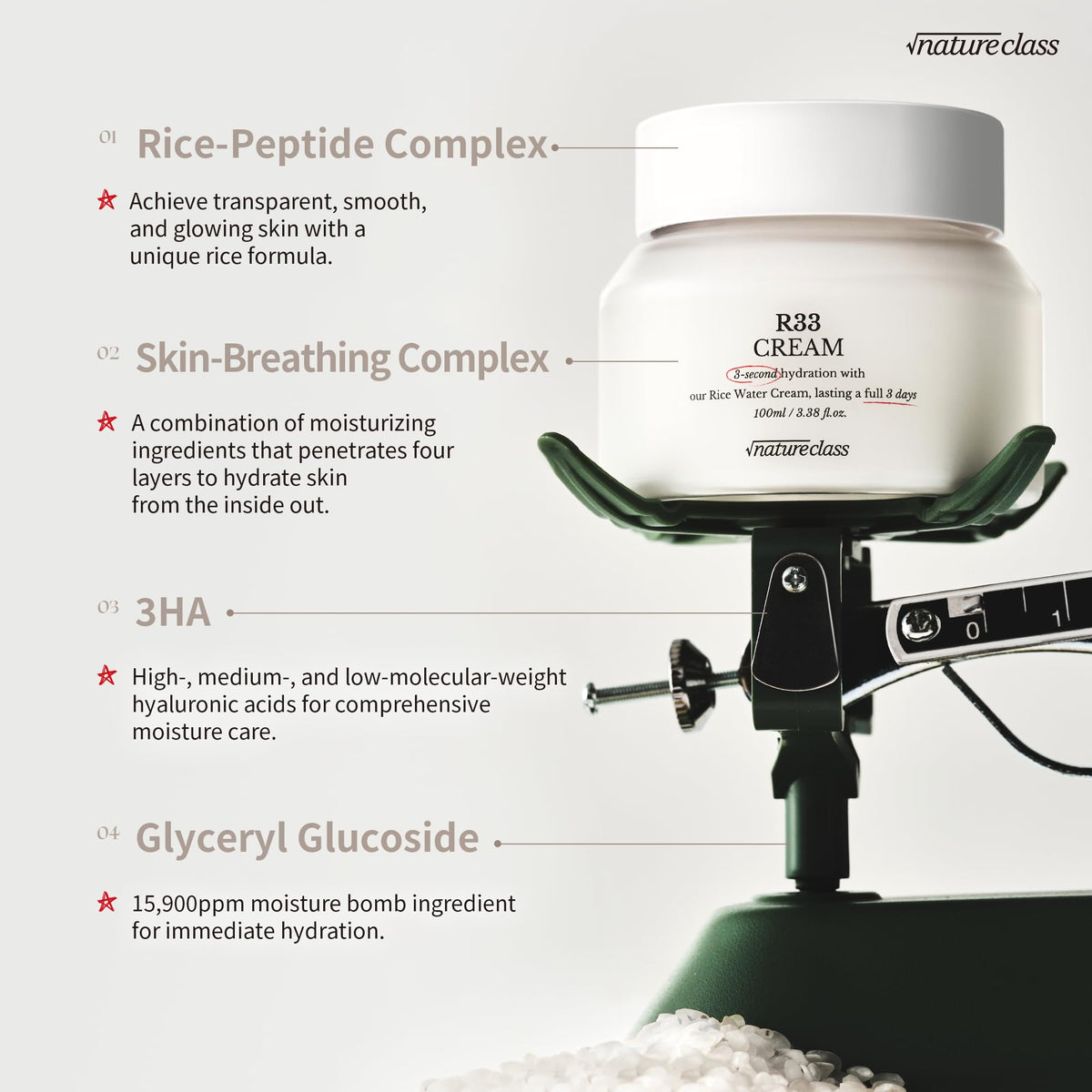 NATURECLASS R33 squalane dropper demonstration showing nourishing boost
