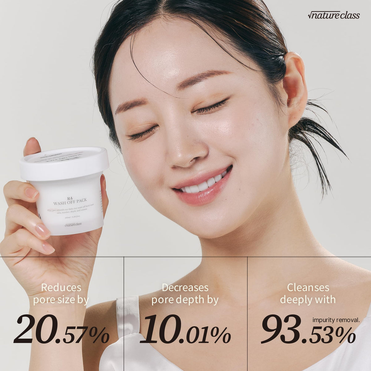 NATURECLASS being applied to face demonstrating gentle exfoliation
