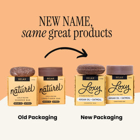 NATURÉL Loxy Relax bars with cardboard packaging to emphasize zero waste