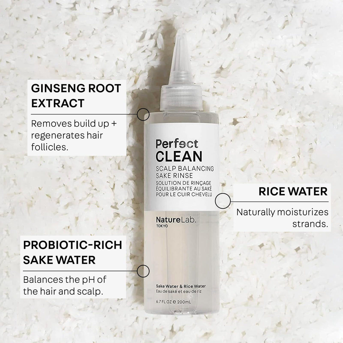 NATURELAB. TOKYO texture pour demonstrating lightweight rinse consistency for quick clarity