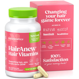 Naturenetics front bottle packaging showing label and vegan claim