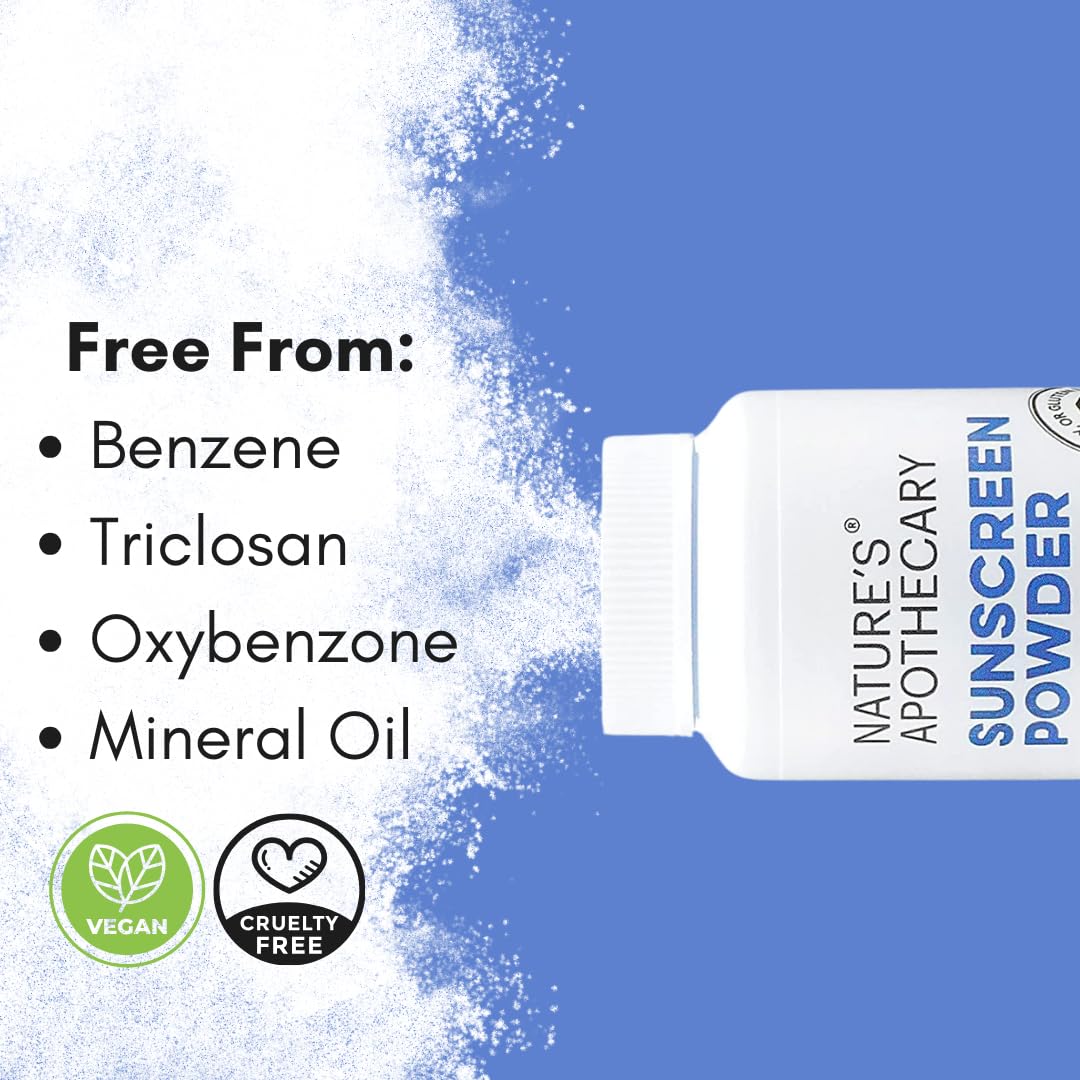 Nature's Apothecary powder applied on hand demonstrating easy, even coverage